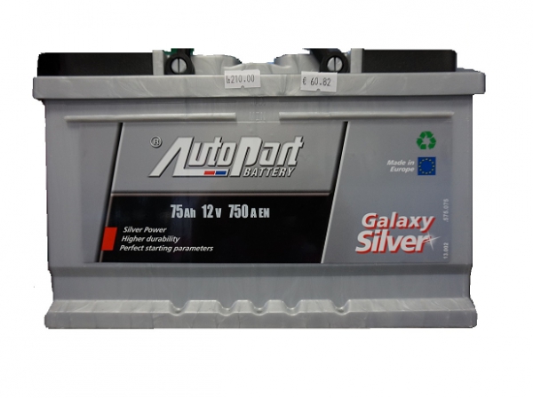 Akumuliatorius GALAXY SILVER AutoPart 75Ah-750A